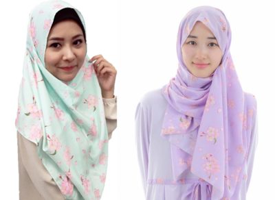 Cherry blossom pattern hijab