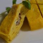 Honewort and conger eel omelet