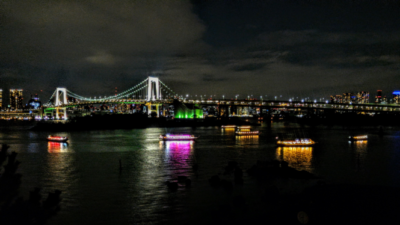 photo:night sight of Odaiba and Rainbow Bridge