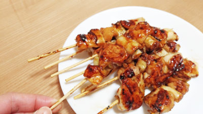 Halal yakitori with soy sauce